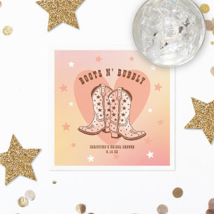 Serviette En Papier Bottes de cowboy N' Bubbly Mariage Enterrement de 