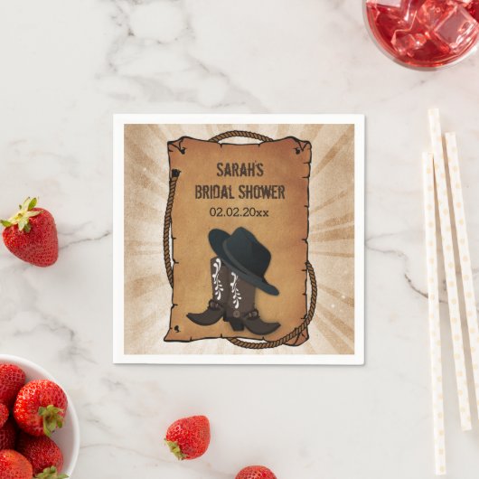 Serviette En Papier bottes de cowboy occident serviettes mariages pers (En situation)