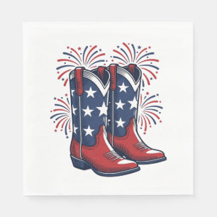 Serviette En Papier Bottes de cowboy patriotiques conception de chemis