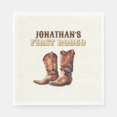 Serviette En Papier Bottes de cowboy rustiques papier d'anniversaire 1 (Devant)