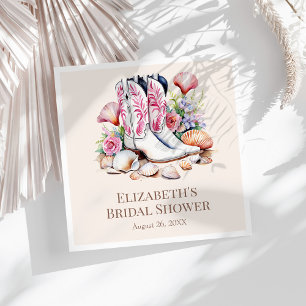 Serviette En Papier Bottes de cowgirl côtières rose bohème pour douche