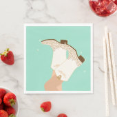 Serviette En Papier Bottes de filles modernes Stars Mint (En situation)