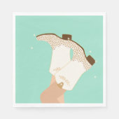 Serviette En Papier Bottes de filles modernes Stars Mint (Devant)