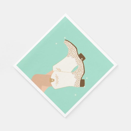 Serviette En Papier Bottes de filles modernes Stars Mint (Coin)