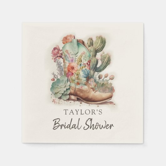 Serviette En Papier Bottes et bulles de la Fête des mariées occidental (Devant)