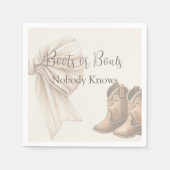 Serviette En Papier Bottes Ou Vaches Beiges Aquarelle Sexe Révélation (Devant)