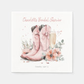 Serviette En Papier Bottes roses et Fête des mariées en verre de champ (Devant)