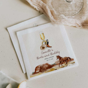 Serviette En Papier Bottes rustiques et Fête des mariées Bubbly Countr