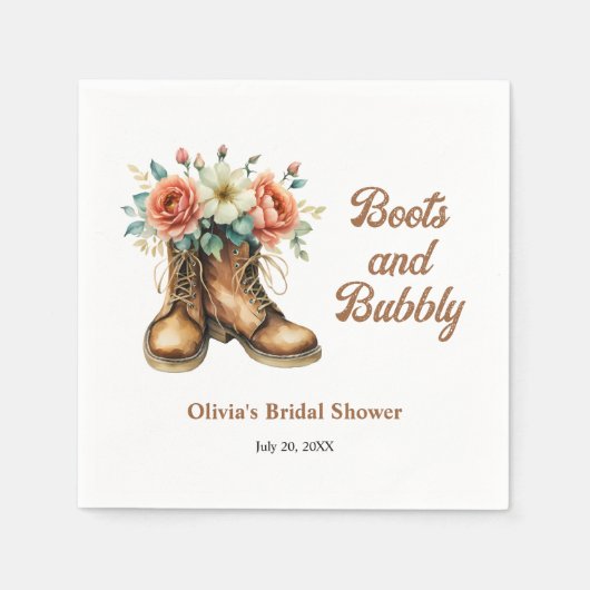 Serviette En Papier Bottes rustiques et Fête des mariées occidentale b (Devant)