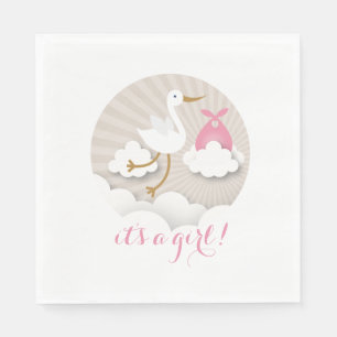 Serviette En Papier Bouche + Clouds Baby shower fille serviettes