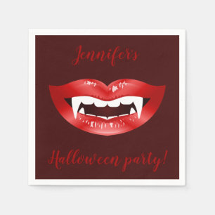 Serviette En Papier Bouche de Vampire Halloween Personnalisé Texte de