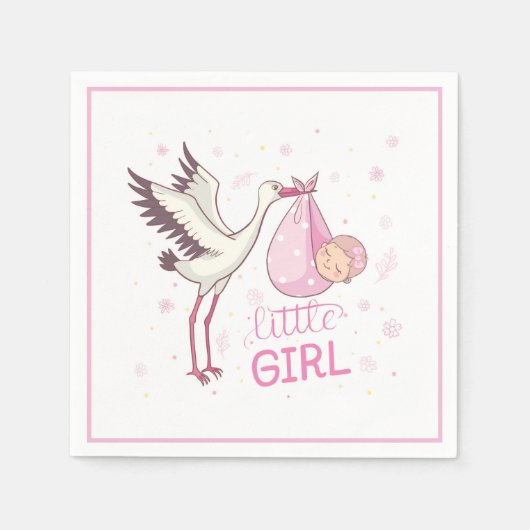 Serviette En Papier Bouche portant bébé fille (Devant)