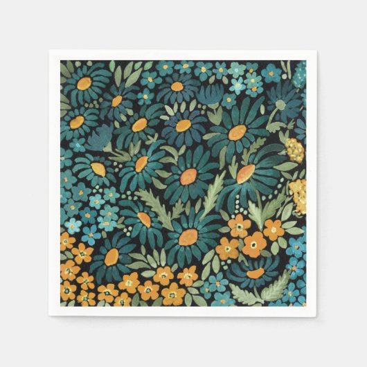 Serviette En Papier Bouches d'aquarelle bleu (Devant)