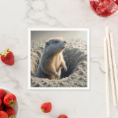 Serviette En Papier Bouchon de fond curieux dans un trou (En situation)