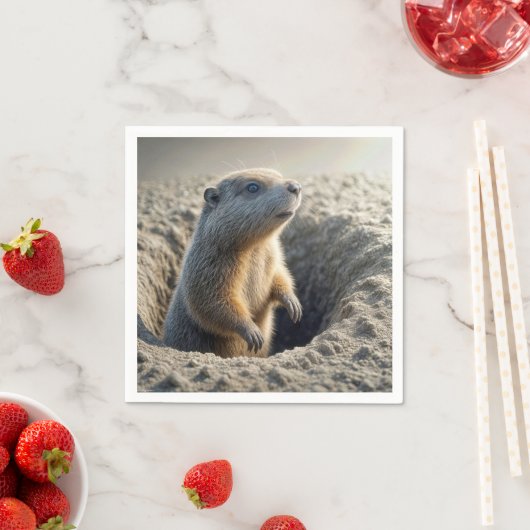 Serviette En Papier Bouchon de fond curieux dans un trou (En situation)