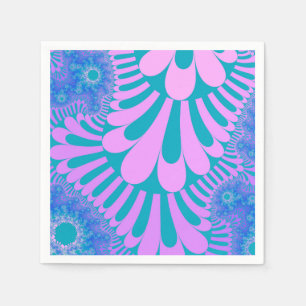 Serviette En Papier Boucle rose et Turquoise