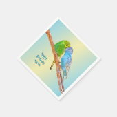 Serviette En Papier Boucles de baiser mignonnes -acrylique sur fond pa (Coin)