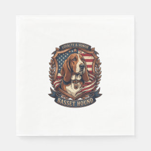 Serviette En Papier Bouclier de drapeau américain de chien de loyauté