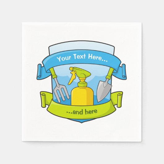 Serviette En Papier Bouclier de jardin avec bannières (Devant)