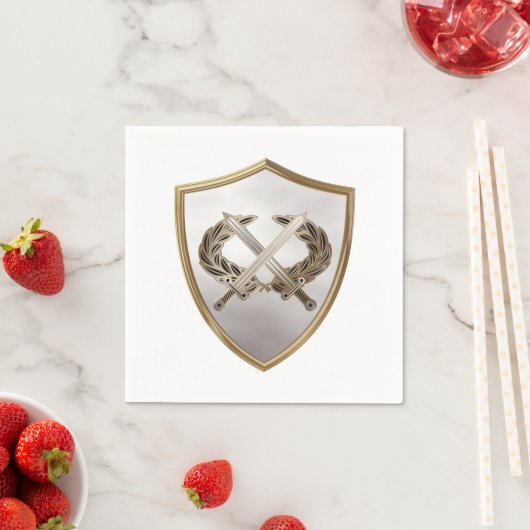Serviette En Papier Bouclier et épées (En situation)