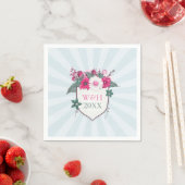 Serviette En Papier Bouclier monogramme floral (En situation)