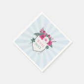 Serviette En Papier Bouclier monogramme floral (Coin)