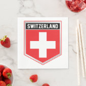 Serviette En Papier Bouclier suisse (En situation)