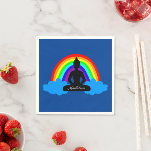 Serviette En Papier Bouddha Arc-en-ciel & Mindfult Yoga /méditation