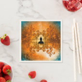 Serviette En Papier Bouddha au coucher du soleil (En situation)