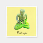 Serviette En Papier Bouddha vert Mossy méditant Thunder_Cove (Devant)