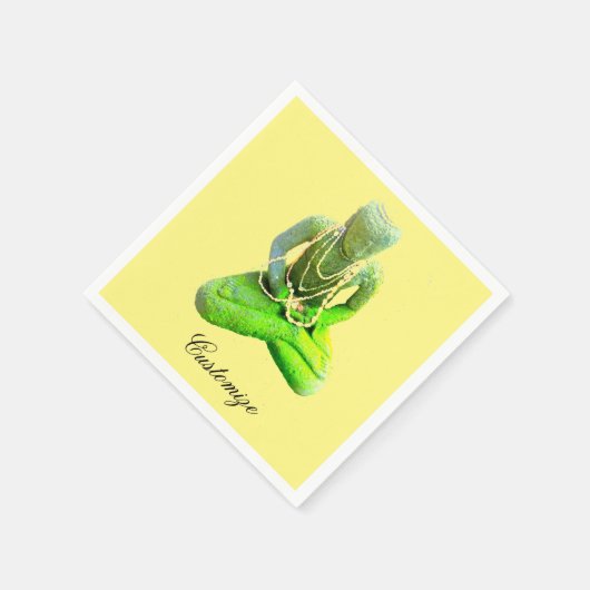 Serviette En Papier Bouddha vert Mossy méditant Thunder_Cove (Coin)