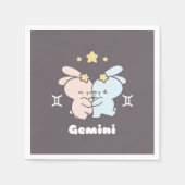 Serviette En Papier Bouddles Gemini Bunnies - Harmonie Zodiac (Devant)