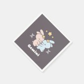 Serviette En Papier Bouddles Gemini Bunnies - Harmonie Zodiac (Coin)