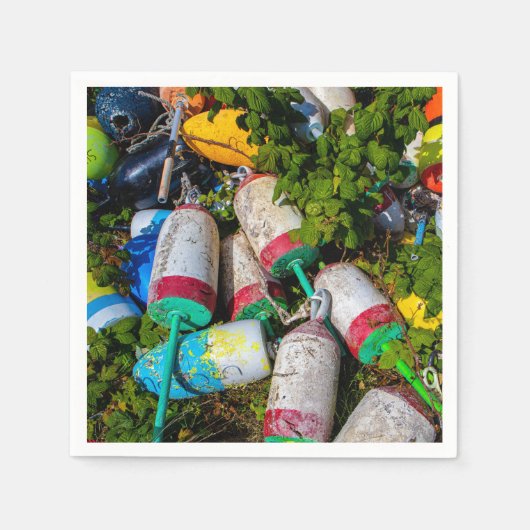 Serviette En Papier Bouées de homard du Maine (Devant)