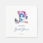 Serviette En Papier Bougainvillea Douche nuptiale à thème méditerranée (Devant)