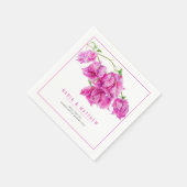 Serviette En Papier Bougainvillea rose violet aquarelle mariage art (Coin)