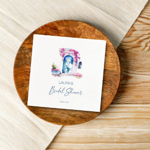 Serviette En Papier Bougainvillea thème méditerranéen pour une baby sh