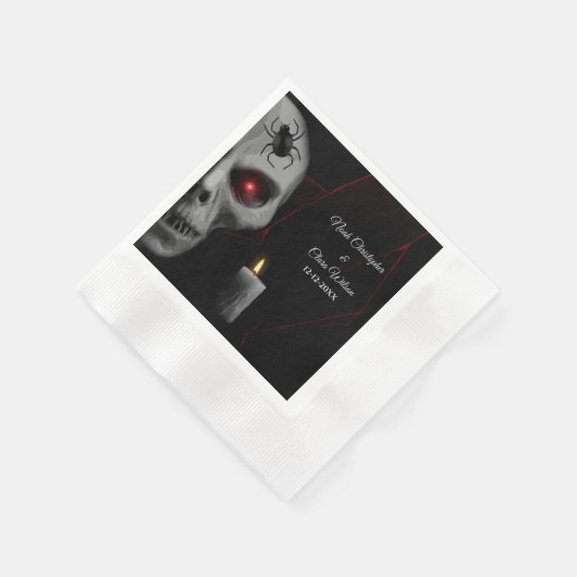 Serviette En Papier Bougie d'araignée gothique - Halloween Moody foncé (Coin)