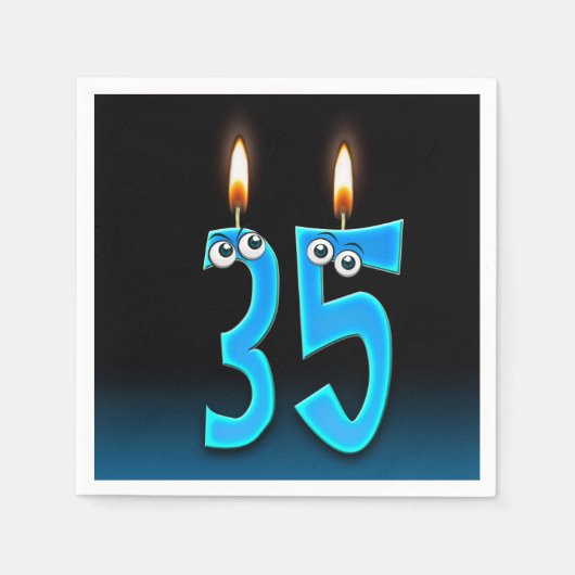 Serviette En Papier Bougie de 35e anniversaire aux globes oculaires (Devant)