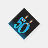 Serviette En Papier Bougie de 50e anniversaire avec globes oculaires (Coin)