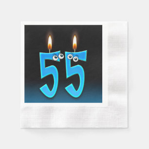 Serviette En Papier Bougie de 55e anniversaire aux globes oculaires