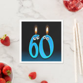 Serviette En Papier Bougie de 60e anniversaire avec globes oculaires (En situation)