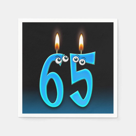 Serviette En Papier Bougie de 65e anniversaire aux globes oculaires (Devant)
