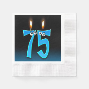 Serviette En Papier Bougie de 75e anniversaire aux globes oculaires