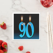 Serviette En Papier Bougie de 90e anniversaire avec globes oculaires (En situation)