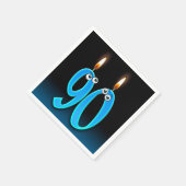 Serviette En Papier Bougie de 90e anniversaire avec globes oculaires (Coin)