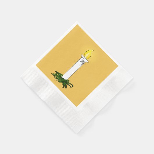 Serviette En Papier Bougie de l'Avent noir Jaune en papier à cocktail (Coin)