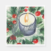 Serviette En Papier Bougie de Noël (Devant)