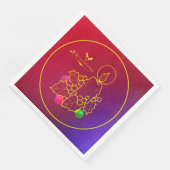 Serviette En Papier Bougie de Noël Holly Line Dessin Rouge et Bleu (Coin)