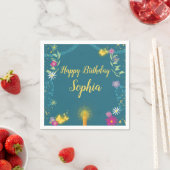 Serviette En Papier Bougie magique florale Napkin (En situation)